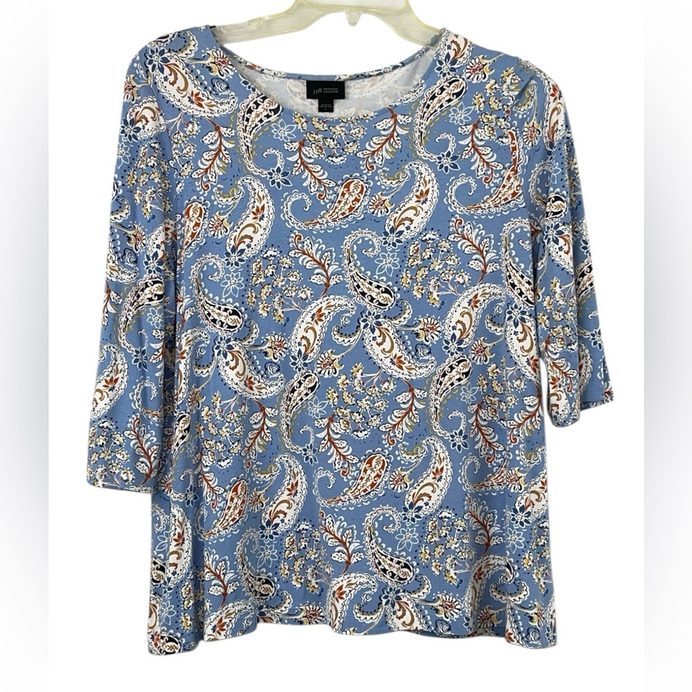 J. Jill wearever ballet sleeve crew neck top. Size large GUC